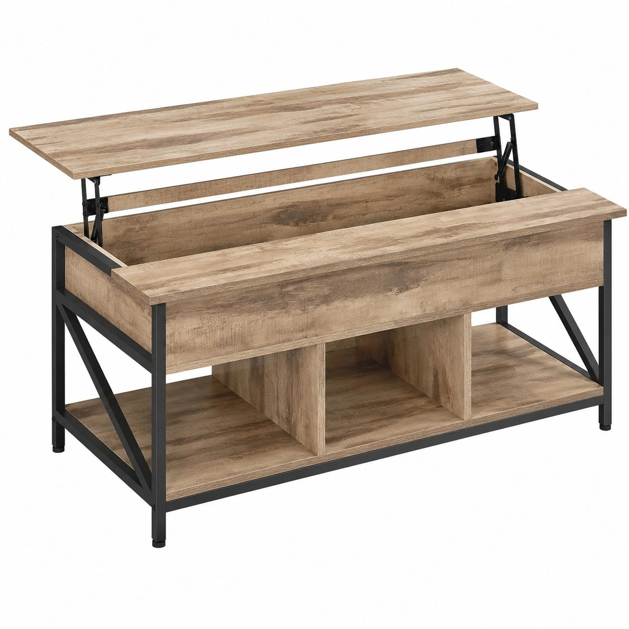 table-basse-relevable-avec-rangement-ouvert-et-compartiment-cache-marron-camel-et-noir-omomq11724wi